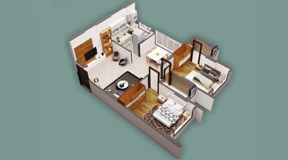 Parsn-Pancharatna-FLoor-Plan-2 BHK- 615 Sqft